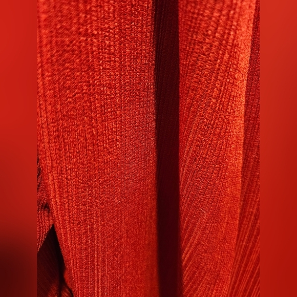 "Jones New York Red Ribbed Open Front Long Cardigan Sweater Size Large - Picture 2 of 9